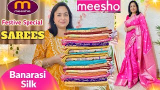 💕Meesho Silk saree Haul|Party wear saree | Heavy saree Haul #ashigautam  #meesho  #saree screenshot 4