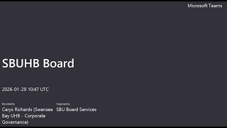 Health Board Meeting - Thursday 29th January 2026 - Part 1