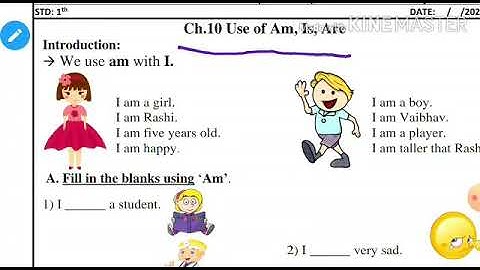 std-1 English grammar Ch.10 - Am,is and are