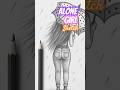 Beautiful Rain Alone Girl Drawing #shortsindia #alone #trending #sketch
