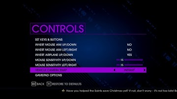 Saints Row IV - Options - Controls