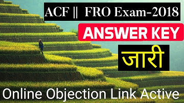 RPSC: Answer Key For ACF and Forest Range Officer Gr-I Comp. Exam-2018 || Online Objection ||