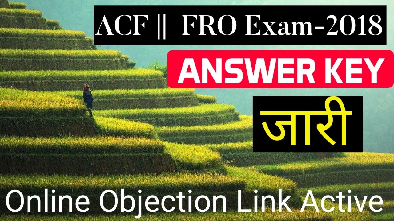 RPSC: Answer Key For ACF and Forest Range Officer Gr-I Comp. Exam-2018 || Online Objection ||