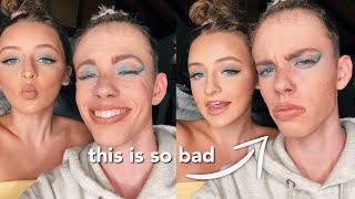 I Tried Copying My Girlfriends Makeup Routine!!