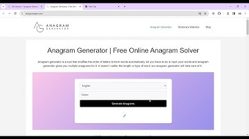 Anagram Generator Version 2.1 Updated on 25 March 2024