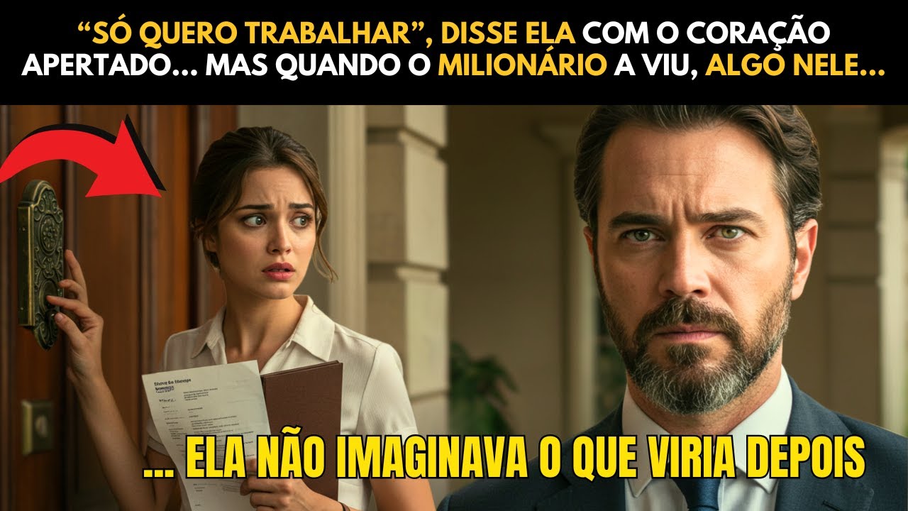 “SÓ QUERO TRABALHAR”, DISSE ELA COM O CORAÇÃO APERTADO… MAS QUANDO O MILIONÁRIO A VIU, ALGO NELE...