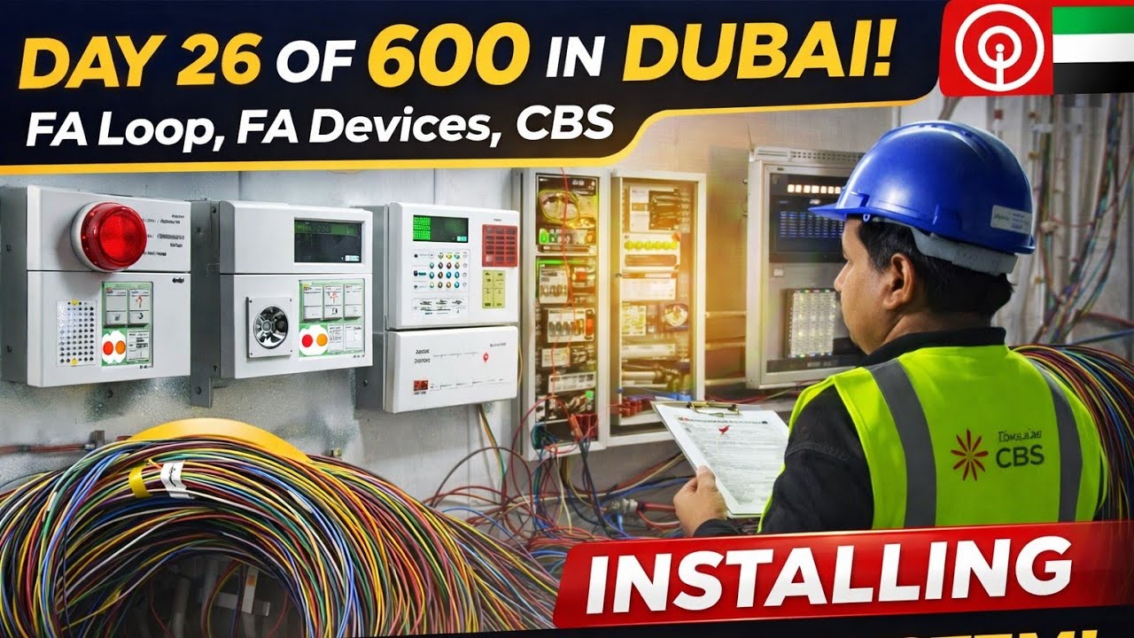 Day 26/600 in Dubai 🇦🇪 | Fire Alarm Loop & Devices Installation (CBS Site Work)