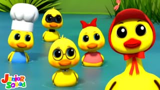 five little ducks learn to count numbers and kids rhymes