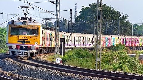 Amazing Colourful EMU Trains Speeding in Huge Curve & Skip Furiously | Eastern Railways