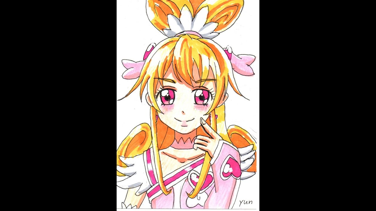 キュアハート ドキドキ！プリキュア #水彩色鉛筆 #コピック #アクリル