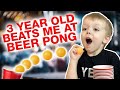 Being beaten at Beer Pong by a 3 YEAR OLD 🔴🥛