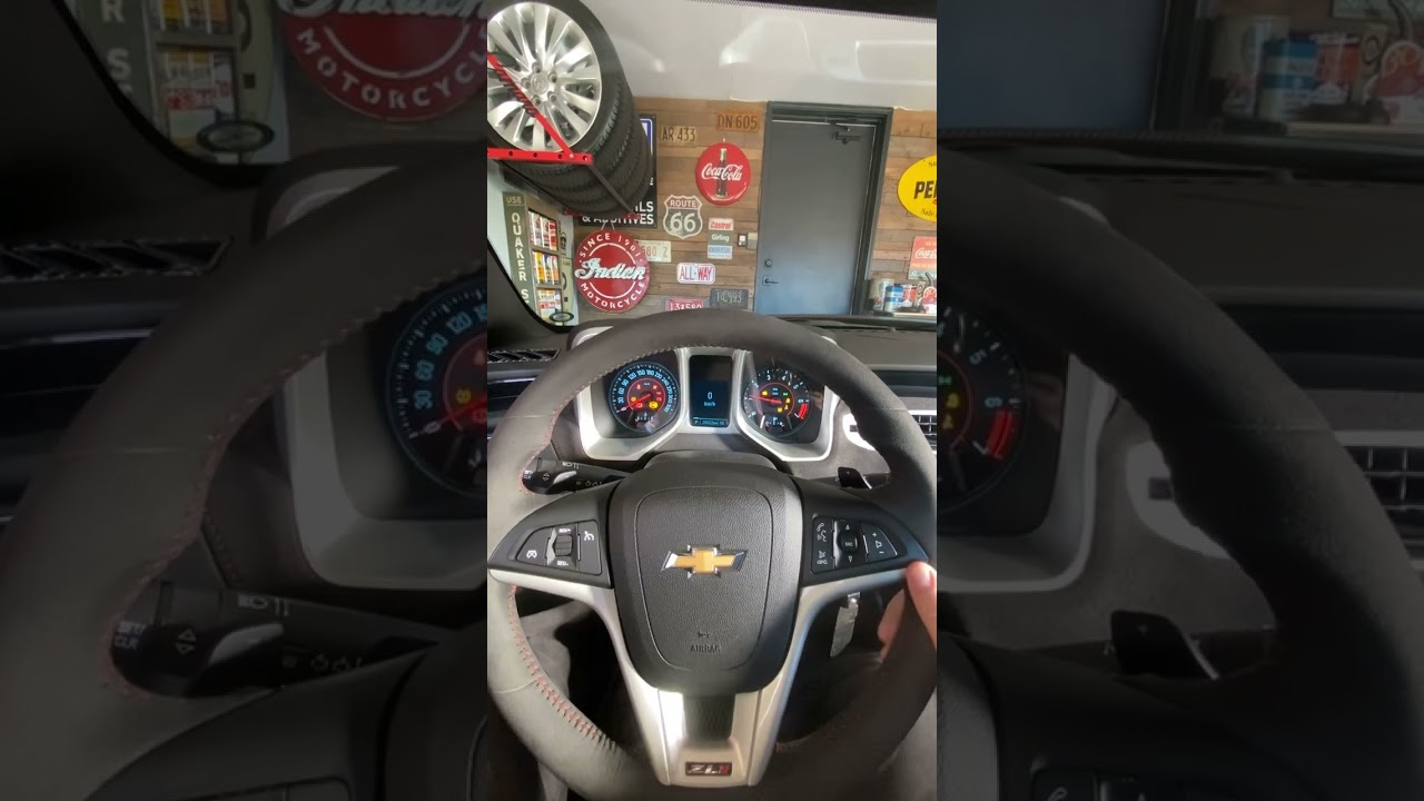 2013 Camaro ZL1 cold start interior POV - long tube headers and factory NPP exhaust