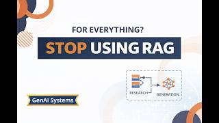 Famous Stop Using RAG for Everything: The Most Common GenAI Architecture Mistake Profile