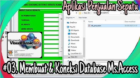 VB6 - 03. Membuat & Koneksi Database Ms.Access | Aplikasi Penjualan Sepatu | dhiika04