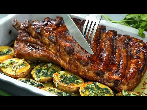 Perfect juicy and tender ribs in the oven. Delicious dinner is easy to prepare.