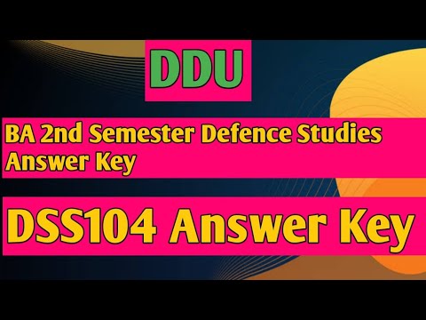 BA 2nd Semester Defence Studies Answer Key। DSS104 Answer Key #ddu ...