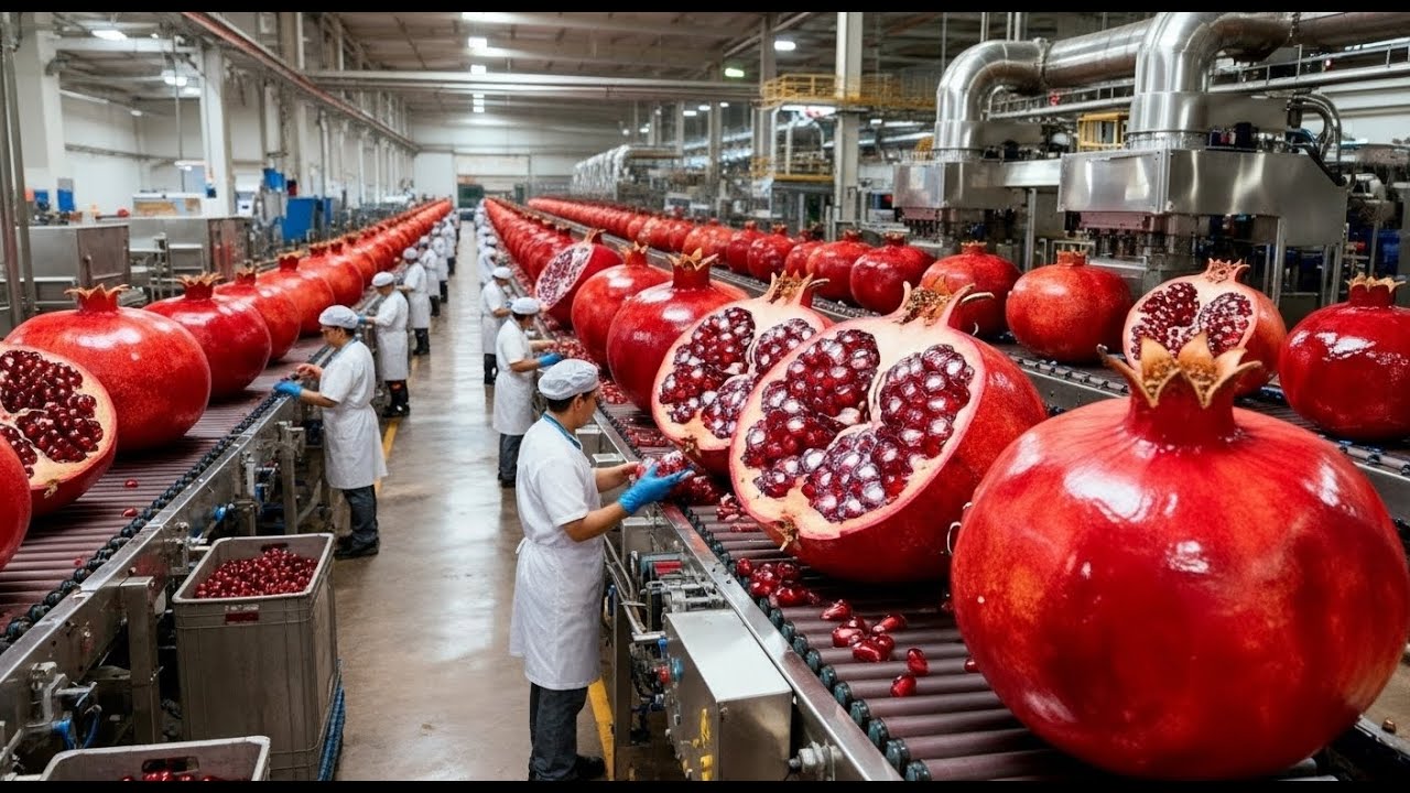 Pomegranates to Premium Juice: Inside an Ultra Modern Factory( Full Process )