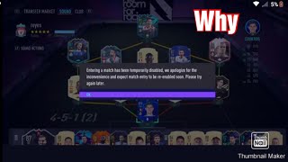 Entering a MATCH in FIFA 21 has been disabled