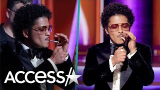 Bruno Mars Shocks Fans Lighting A Cigarette Onstage At The Grammys