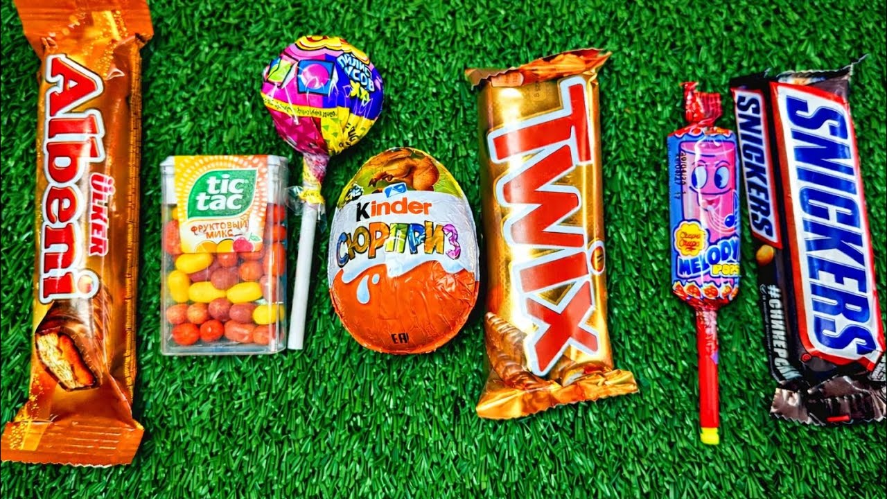 ASMR Most Popular Candys / some lots of colorful rainbow lollipop candy / unpacking chocolate eat