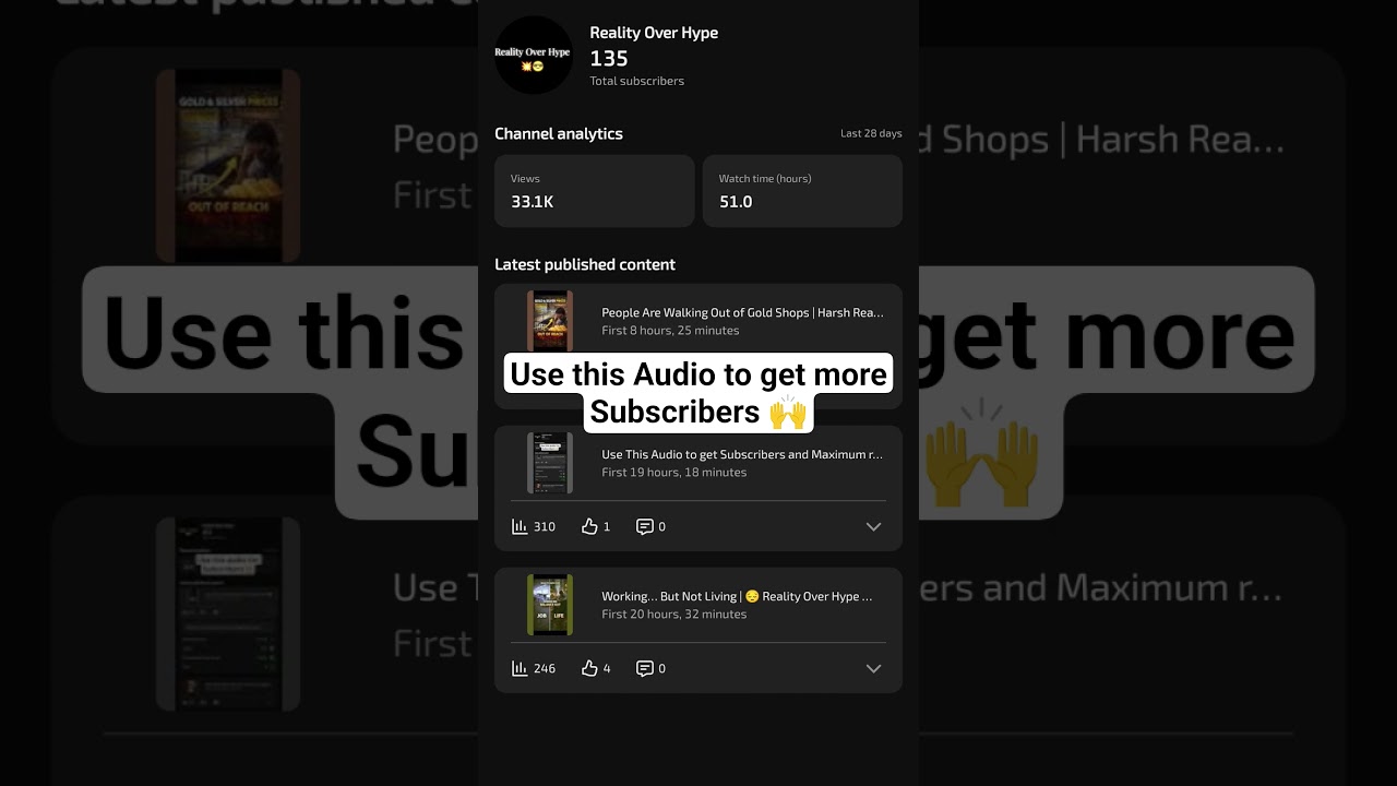 Use This Audio to get More Subscribers 🙌