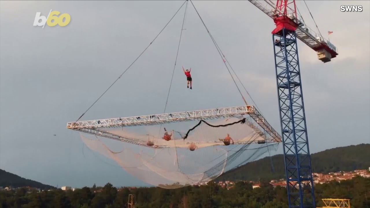 These Insane Acrobats Have Built the World’s Biggest Trampoline 100ft