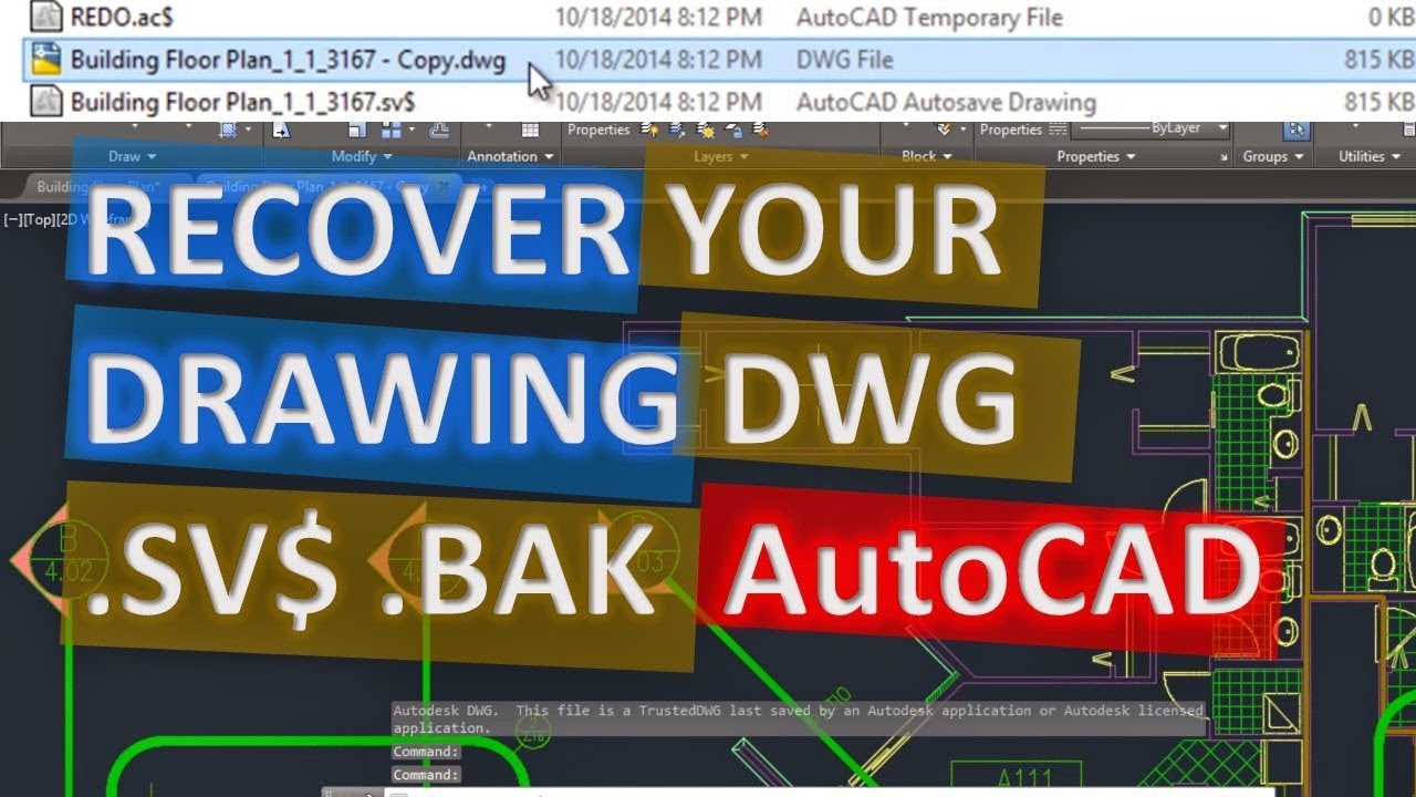 Recover Autocad File Dwg .Sv$ .Bak Easy And Fast, Find Autosave Or Backup File