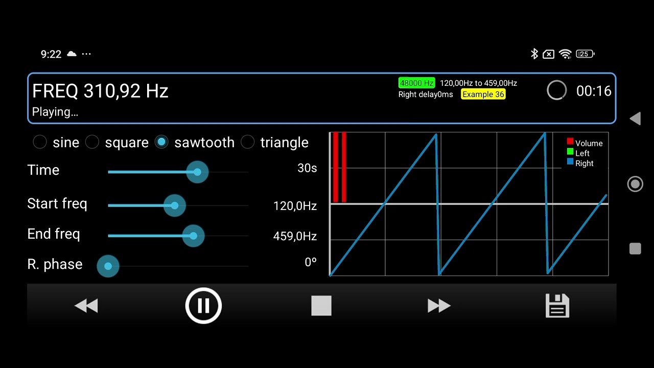 120Hz to 459Hz (Human Audio Spectrum)