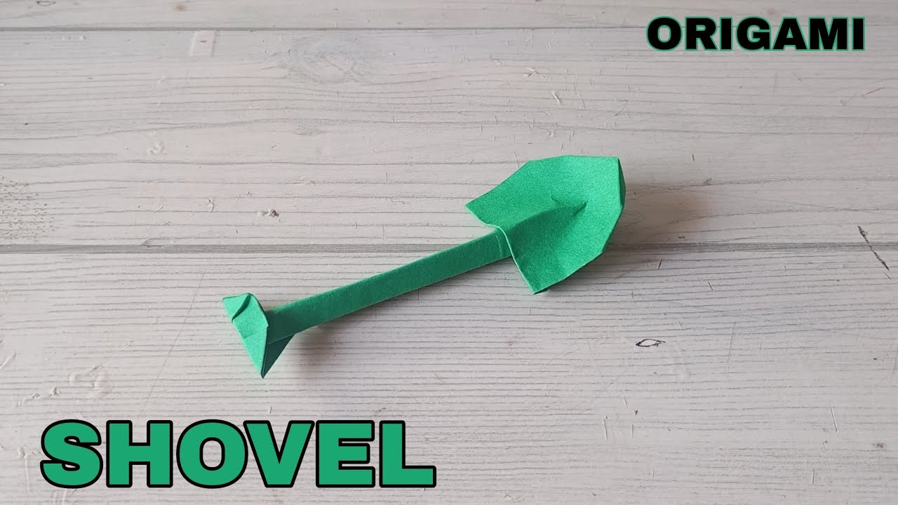 DIY PAPER SHOVEL ORIGAMI TUTORIAL| BUILDERS EQUIPMENT SHOVEL CRAFT| EASY FOLDING AND INSTRUCTIONS