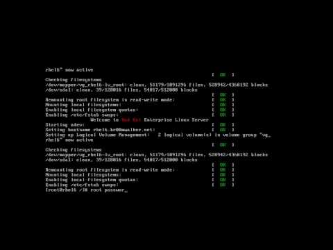 Red Hat Enterprise Linux Reset root Password
