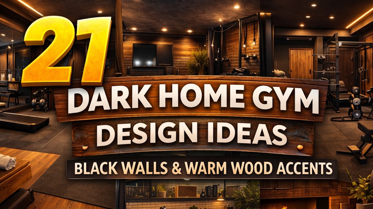 21 Dark Home Gym Design Ideas with Black Walls and Warm Wood Accents