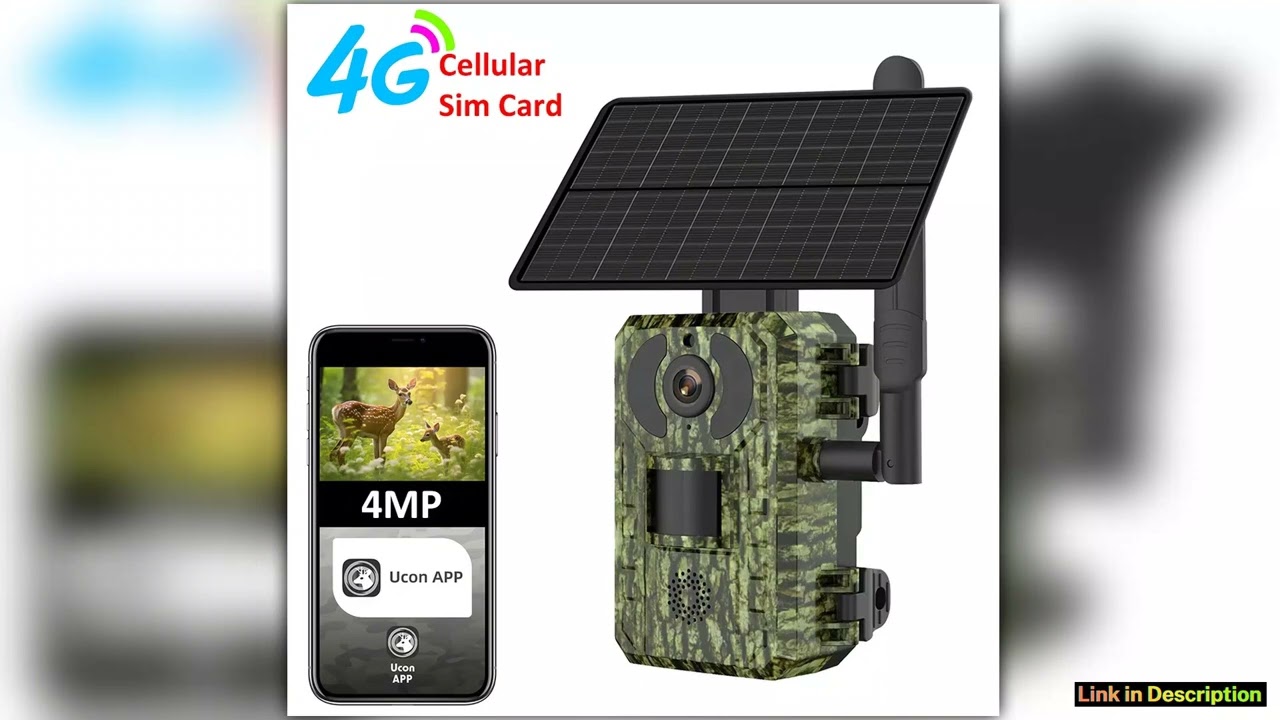 EU 4G Cellular 4MP 2K Battery Solar PIR Motion Activated Wildlife Hunting Trail Camera IP65 Outdoor