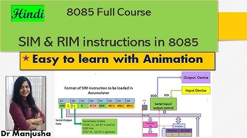 SIM & RIM instructions in 8085 in Hindi: Dr Manjusha Deshmukh