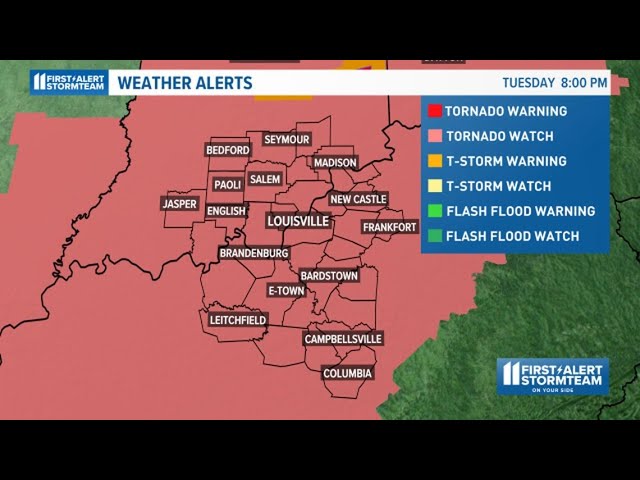 WATCH LIVE | Tracking tornado threat over next 24 hours in Kentucky, Indiana class=