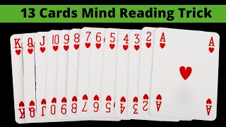 13 cards ka jadu| mind reading self working card trick tutorial in hindi/urdu