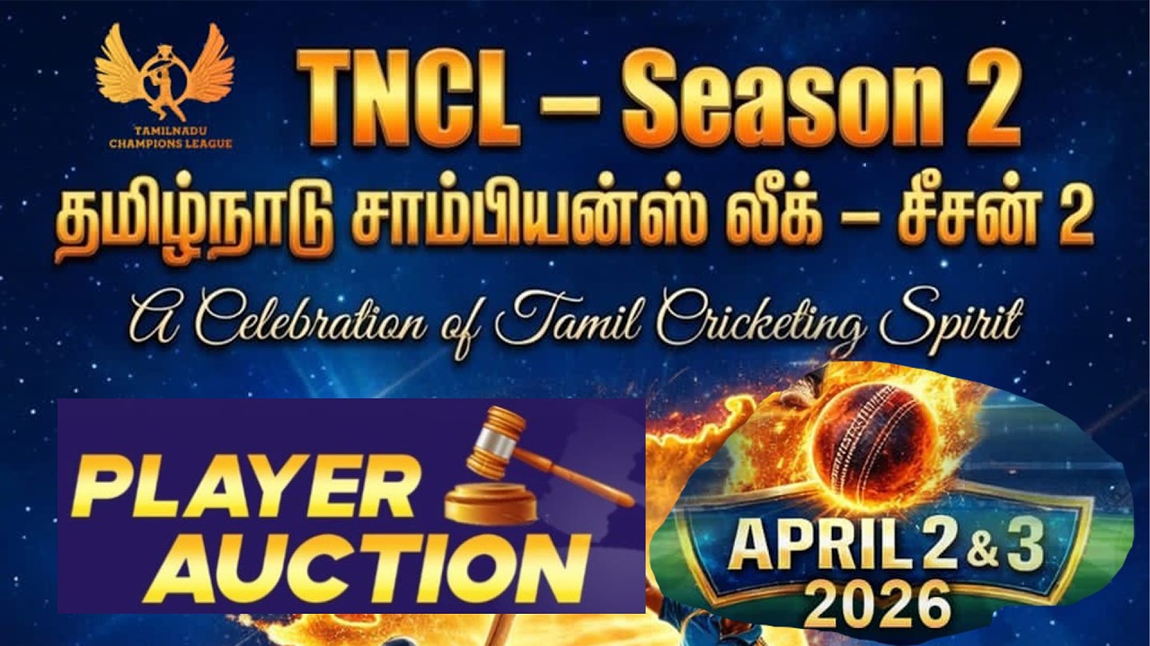 TAMILNADU CHAMPIONS LEAGUE SEASON 2 PLAYERS AUCTION