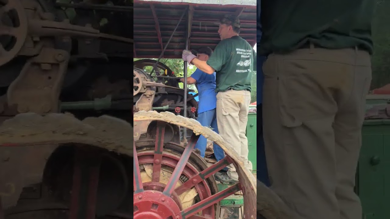 Young man running Eclipse Steam Engine @ Berryville VA 2022