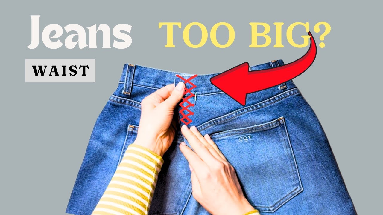 How to TAKE IN JEANS Waist | Pants Perfect WAIST Fit Tutorial - YouTube
