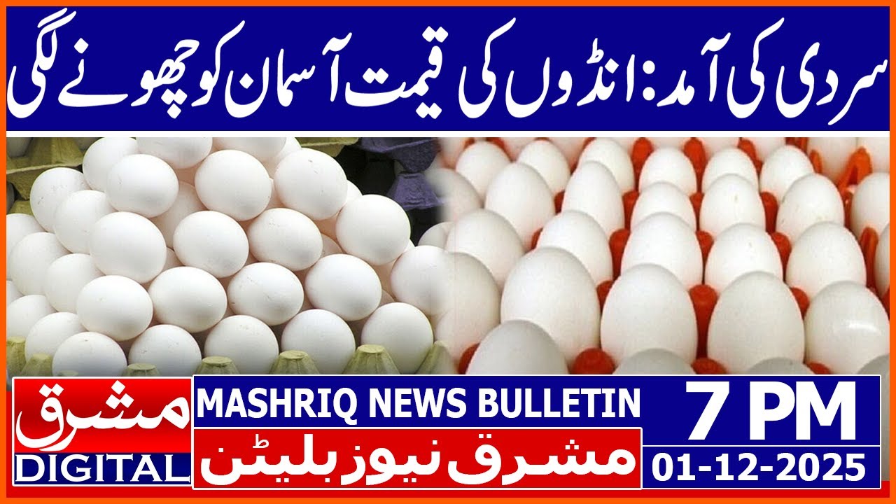 Eggs Become Expensive as Cold Sets In!  | Mashriq News Bulletin 7PM 01 DEC 2025 | Mashriq Digital