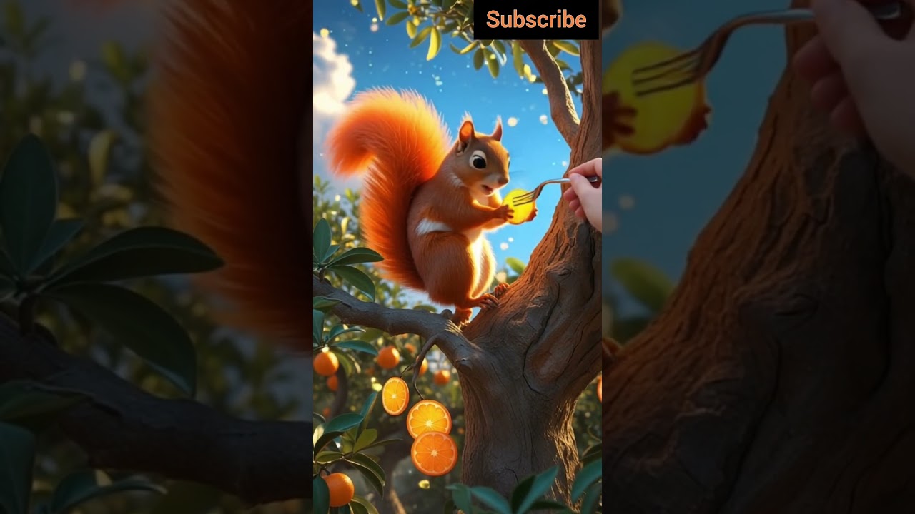 Magical Squirrel in the Orange Grove😃😃😃 