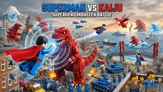 LEGO Superman & Military vs Giant Kaiju Monsters! 🦸‍♂️ Epic Battle! 🦖