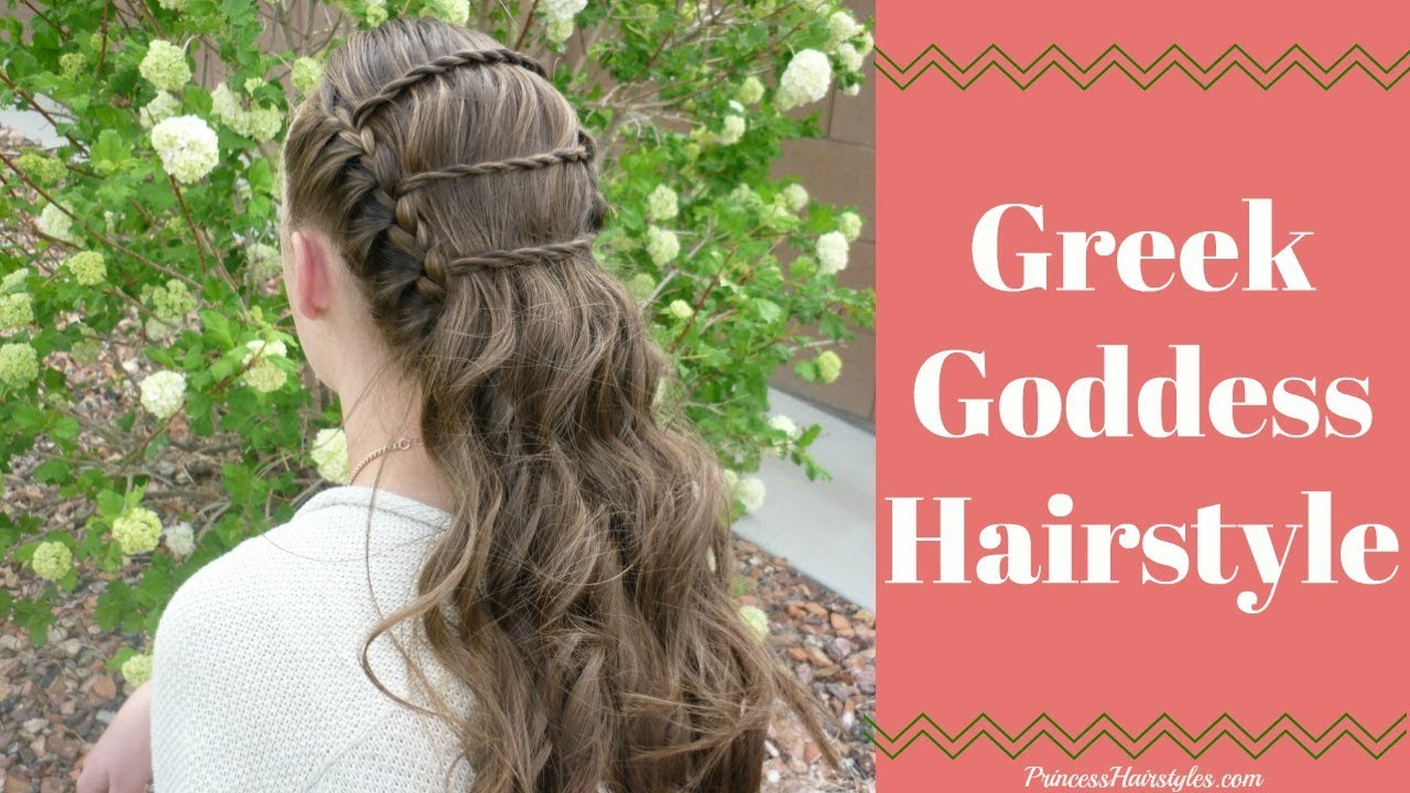 Wedding prom hairstyles for long hair. Greek Goddess Hairstyle - YouTube