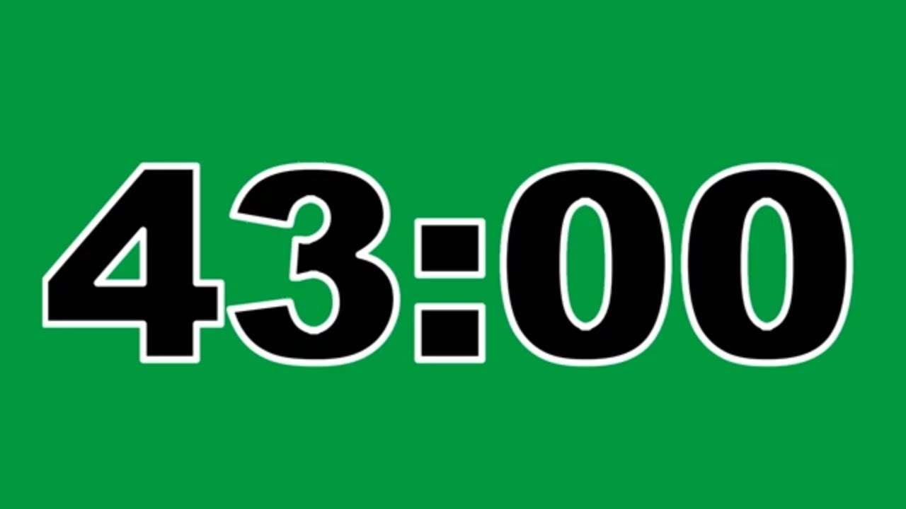 43 Minute Timer Green Screen No Copyright Countdown Clock Contador Regresivo Free To Use Anywhere