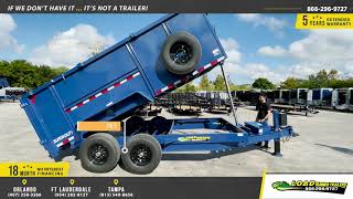7x14 HEAVY DUTY DUMP TRAILER WITH 4' SIDES, 7K AXLES & 14 PLY TIRES 7 x 14 AMP TRAILER