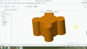 Creo 3.0 Tutorial ||  Extrude &  Extrude Cut in Creo