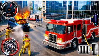 FireFighter Truck Rescue Simulator 3D - 911 US Emergency Fire Truck Driving Android GamePlay #3 screenshot 3