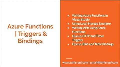 Azure Functions  | Triggers & Bindings
