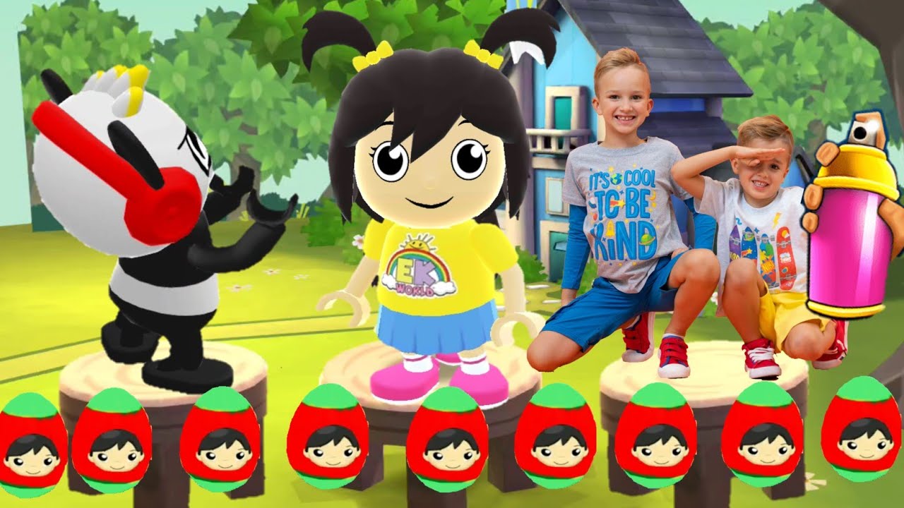 Tag with Ryan Kaji Family in Combo Panda Costume !!! Emma & Kate vs