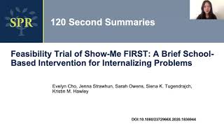 Brief School-Based Intervention for Internalizing Concerns - Cho et al - SPR120SS