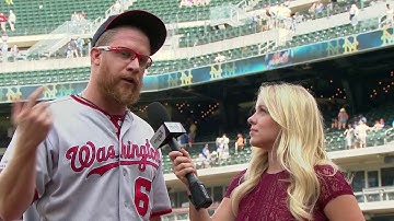 Alex Chappell chats with Sean Doolittle after Nats